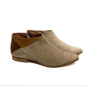 Free people mock crock pointed ankle booties